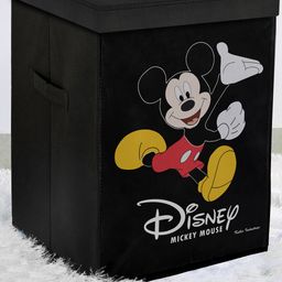 Kuber Industries Black Printed Disney Minnie Foldable Cloth Storage Basket-16