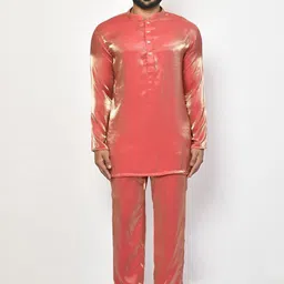 Simaaya Men Solid Short Kurta with Pyjamas Set-picture-28