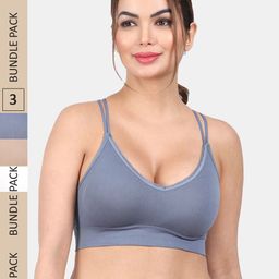Amour Secret Pack Of 3 Non Padded Non-Wired All Day Comfort Bra-picture-47
