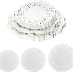 Big Box -300 Piece Lace Doilies Paper Round Decorative Paper Placemats Lace Table Doilies for Cake Wedding Tableware Decoration image 2
