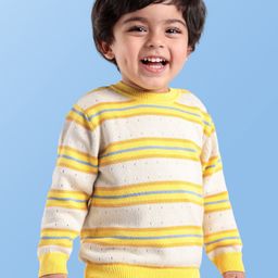 Babyoye 100% Cotton Colour Blocked Full Sleeves Pullovers - Yellow-image-67