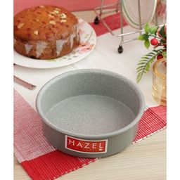 HAZEL Cake Mould Non-Stick Mold Heavy Gauge Round Aluminized Steel 500 g For Microwave Oven OTG Baking Pan Grey - 700 ml-11