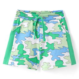 Babyhug Cotton Looper Knit Mid Thigh Camo Printed Shorts - Green-image-61
