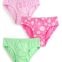 Honeyhap Premium  Cotton Elastane Knit Panties  With Bio Finish Solid & Floral Print -  Pink Carnation Pirouette Purple &  Green Paradise-image-55