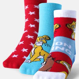 Cute Walk by Babyhug Disney Non Terry Anti-bacterial Socks  Lion King Graphics Pack of 3 - Multicolour-image-22