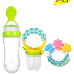 Joy buzz Baby Spoon Feeder Fruit Feeder & Rattle teether combo - Pack Of 3-11