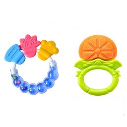 Joy Buzz Baby Silicone Rattle & Fruit Teether Pack Of 2 - Blue & Yellow-15
