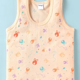 Tango Single Jersey Knit Sleeveless Vest with Animal Print - Peach-picture-12