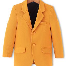 Pine Kids Knit Full Sleeves Solid Color Blazer - Mustard-image-75