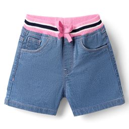 Babyhug Mid Thigh Denim Washed Shorts - Light Blue-picture-41