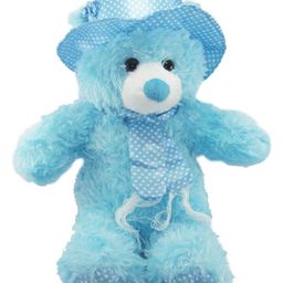 Tickles Cap Teddy Soft Stuffed Plush Toy for Kids Boys & Girls Birthday Gifts (Color: Blue Size: Length 36 cm)-image-60