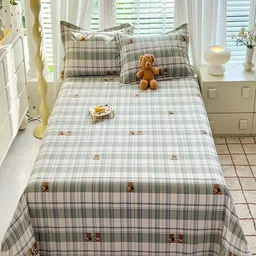 JC HOME Green & White Geometric Printed Cotton 230 TC King Bedsheet Set-2.5 m x 2.45 m-image-89
