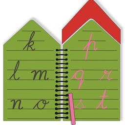 The Funny Mind Hut Shaped Wooden Reusable and Traced English Small Cursive Writing Practice Book For Kids & Pre Learner - English image 3