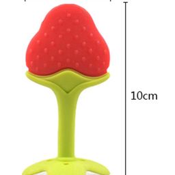 Numum Silicone Strawberry Apple & Grapes Shape Teether Pack of 3 - Multicolour (Color and design may vary) image 3