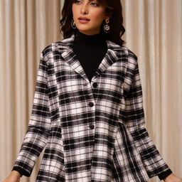 SANSKRUTIHOMES Women Checked Organic Cotton Jacket-image-101