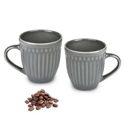 Urban Chef Grey Ceramic Handcrafted Microwave Safe Tea Cup - Set of 2-image-28