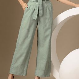 Chemistry Women High-Rise Pleated Trousers with Belt-image-26
