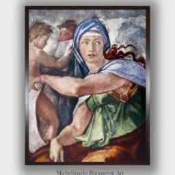 The Art House Brown & Blue Wooden Framed Canvas Painting Wall Art-image-1