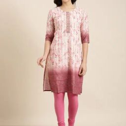 SHOWOFF Pink Floral Print Kurta-image-71