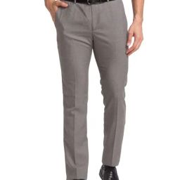 Park Avenue Grey Super Slim Fit Texture Trousers-image-38