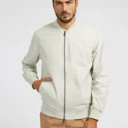 Guess Cream Polyester Regular Fit Solid Jacket-image-17
