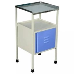 Florix Nation Bed Side Hospital Table cum Locker Cabinet Stainless Steel 1 Drawer Large Assorted, SJ8859-4
