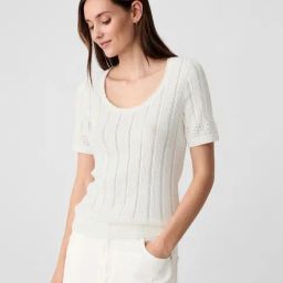 GAP Off White Slim Fit Solid Pullover-image-7