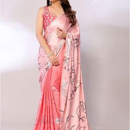 FABMORA Women Floral Printed Satin Saree-picture-56