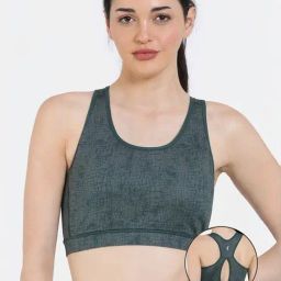 Zelocity by Zivame Green Solid Sports Bra-image-64