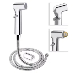 CLINTON Flora Health Faucet with Hose Pipe 1 m Stainless Steel, Rubber Chrome Finish-image-77