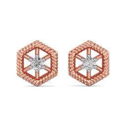 Joyalukkas 18k Rose Gold & Diamond Stud Earrings-image-84