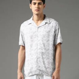Arrow New York Grey Slim Fit Floral Print Shirt-image-53
