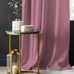 Urban Space Pink Polyester Door Curtain with Eyelets & Tieback - Set of 2 (7 ft)-99