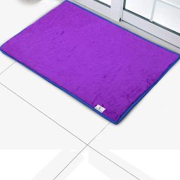 Kuber Industries Set Of 2 Solid Shaggy Microfiber Anti-Skid Rectangular Doormats image 3
