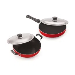 Nirlon Non-Stick Red Aluminium Pot & Pan Set-41