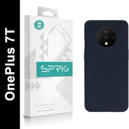 Sprig Liquid Silicone Back Cover for Oneplus 7T (Blue)-picture-6