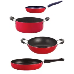 Nirlon Non-Stick Red Aluminium Kitchenware Cookware Gift Set of 4 Pieces-27