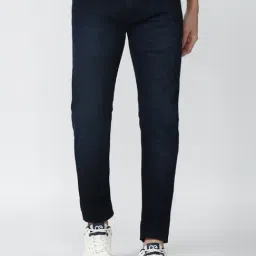 Peter England Jeans Navy Cotton Skinny Fit Jeans-picture-21