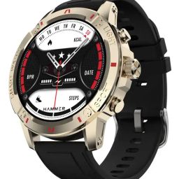 Hammer Luxor 1.45 inch AMOLED Display Round Dial Rugged Smartwatch with Bluetooth Calling (Gold)-45
