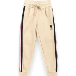 U.S. Polo Assn. Kids Beige Color Block Joggers-image-58