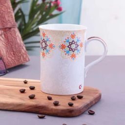 Clay Craft Multicolor Ceramic 8.2 cm Milk Mug (0.34 L) - Set of 2-image-61