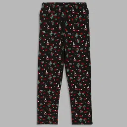 Elle Kids Black Cotton Printed Leggings-image-64