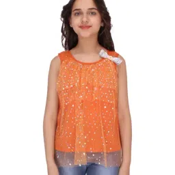 Cutecumber Kids Orange Sequence Casual Top-image-92