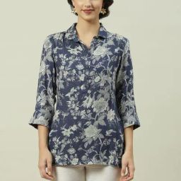 Biba Blue Printed Shirt-image-75