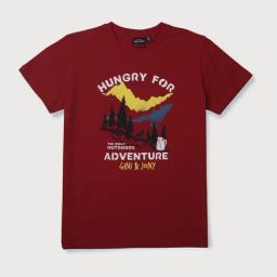 Gini & Jony Boys Red & Yellow Cotton Printed T-Shirt-image-98