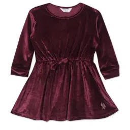 U.S. Polo Assn. Kids Maroon Solid Full Sleeves Dress-picture-35