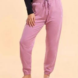 Enamor Dusky Orchid Cotton High Rise Joggers-image-31