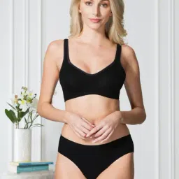 Van Heusen Comfort Fit Side Support Panel No Spill Comfort Solid Bra - Pure Black-picture-20