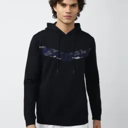 Van Heusen Flex Black Regular Fit Printed Hooded Sweatshirt-picture-14