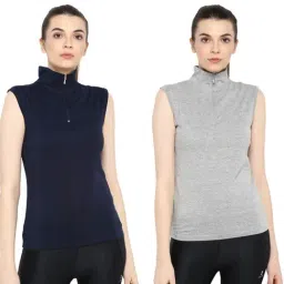Appulse Grey Melange & Navy Cotton T-Shirt - Pack of 2-image-4